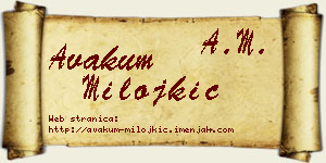 Avakum Milojkić vizit kartica